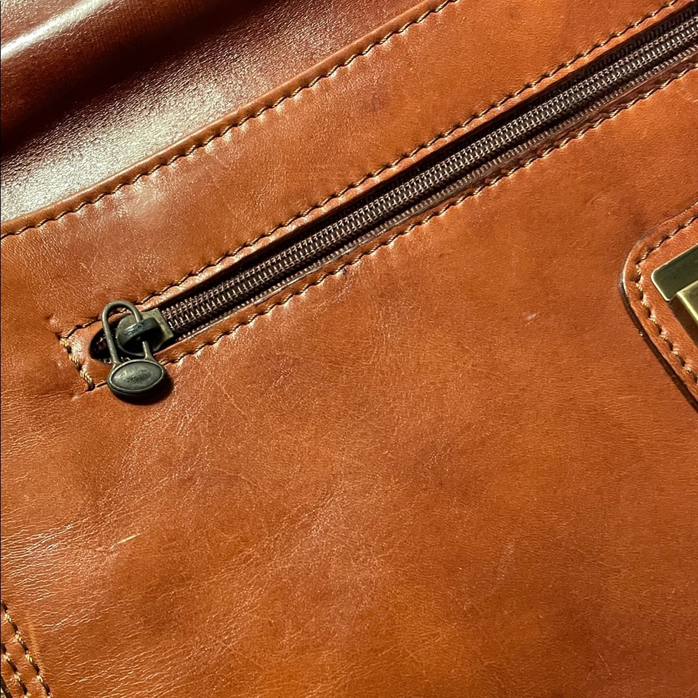 Valentino Rich Tan Leather Briefcase - Picture 5 of 12